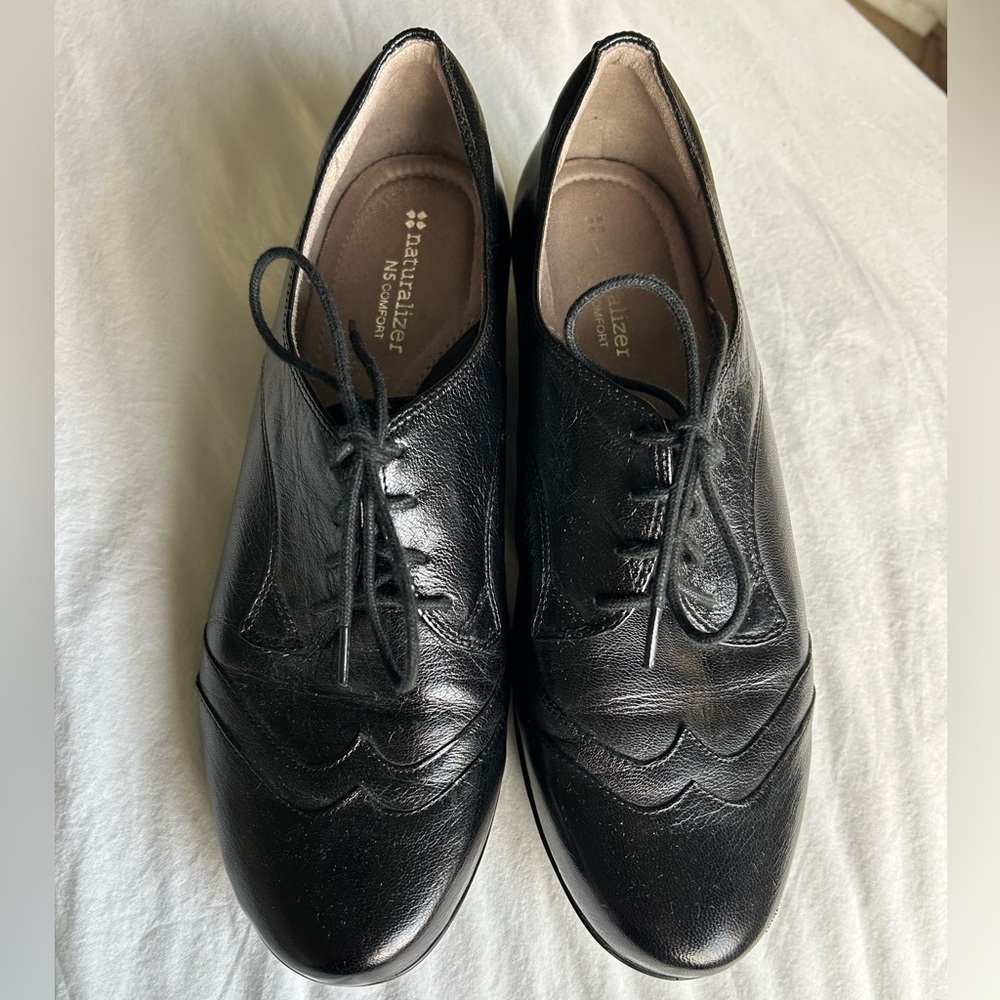 NATURALIZER N5 Comfort women’s black leather Oxford Shoes 10W NICE!